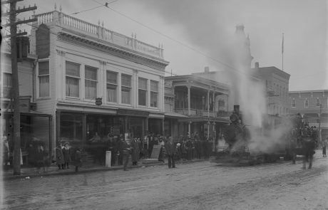 421 Main Street/ Steam engine on Bennington and North Adams Street Railway